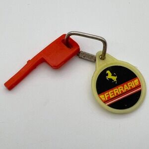 Vintage Ferrari Keychain Red Whistle Yellow Prancing‎ Horse F1 Collectible